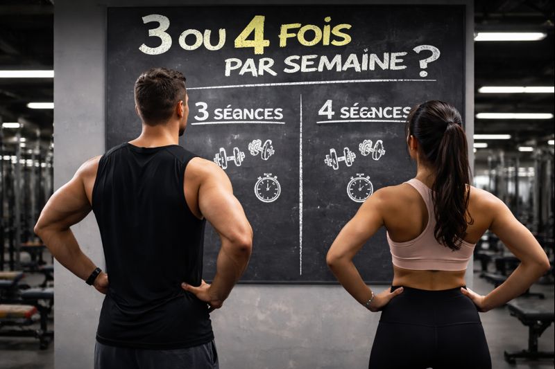 s’entraîner 3 ou 4 fois par semaine en musculation