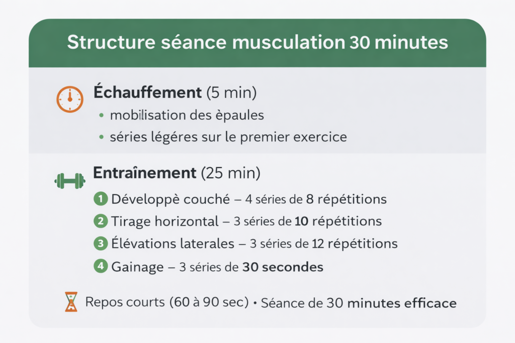 exemple de séance de musculation de 30 minutes