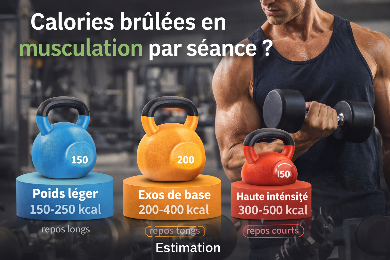 Calories brûlées en musculation : combien on dépense par séance ?