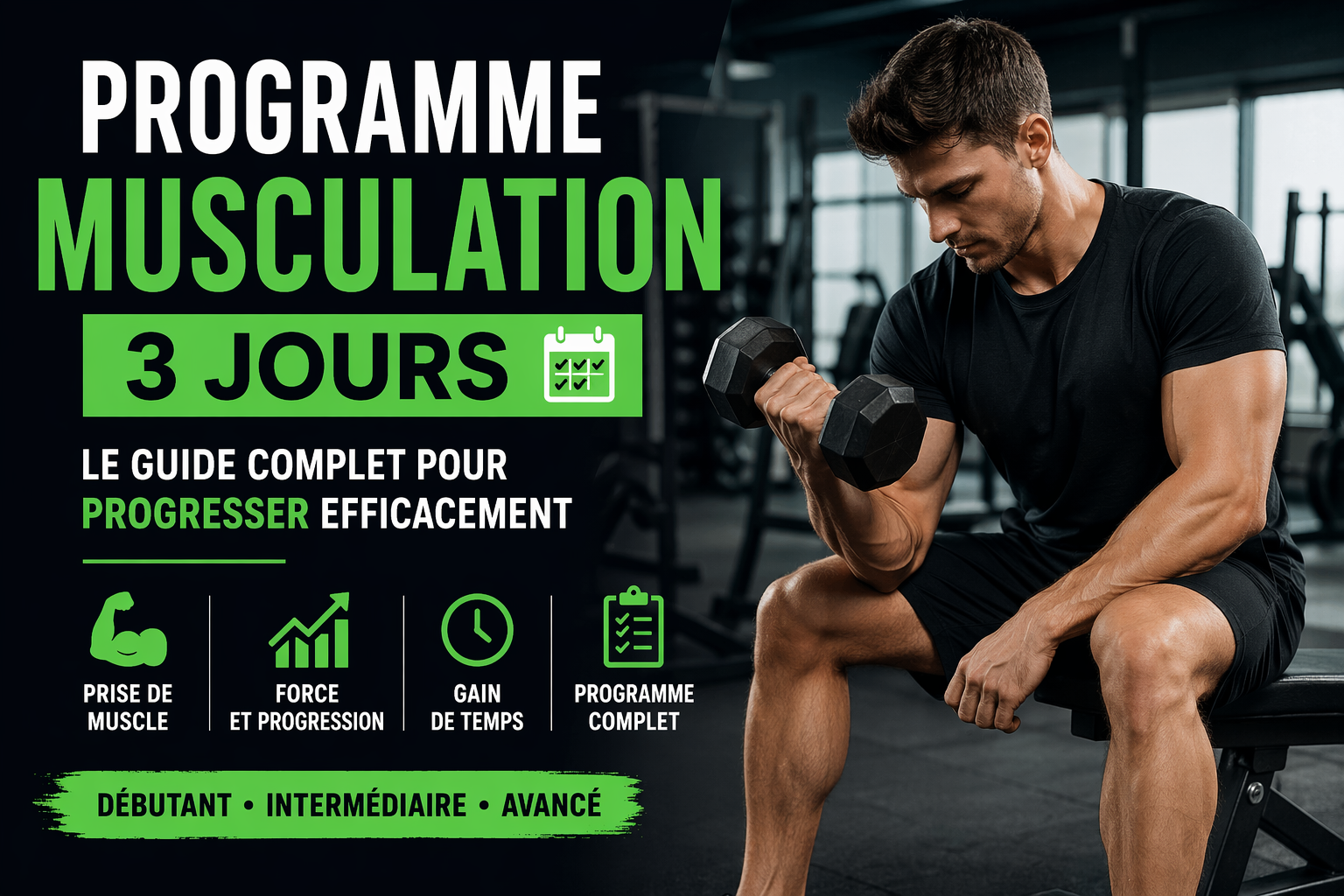 Programme musculation 3 jours par semaine : guide complet pour progresser