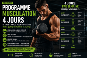 Programme musculation 4 jours par semaine : split optimal pour progresser