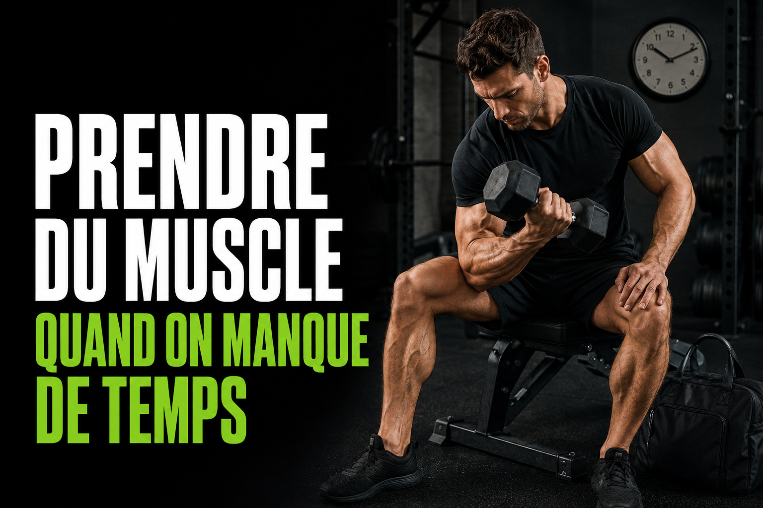 Homme réalisant une séance courte pour prendre du muscle quand il manque de temps