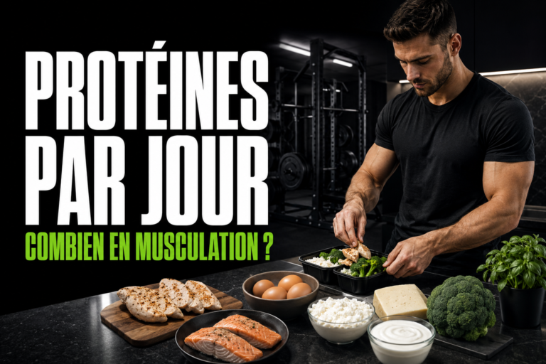 Athlète préparant ses repas pour atteindre son objectif quotidien de protéines en musculation