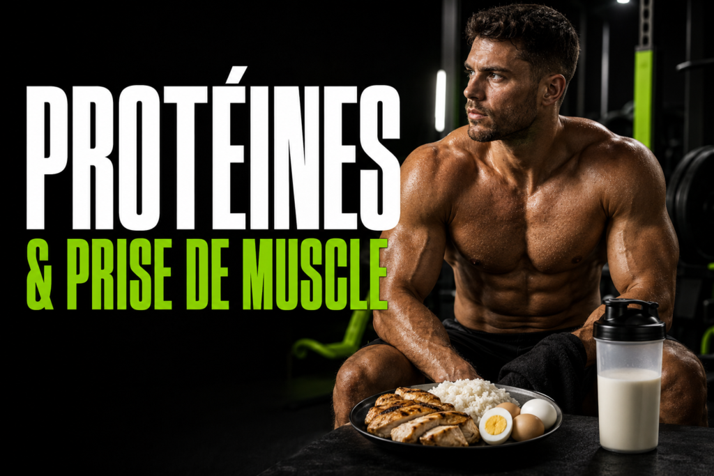Athlète avec un repas protéiné après une séance pour soutenir la prise de muscle