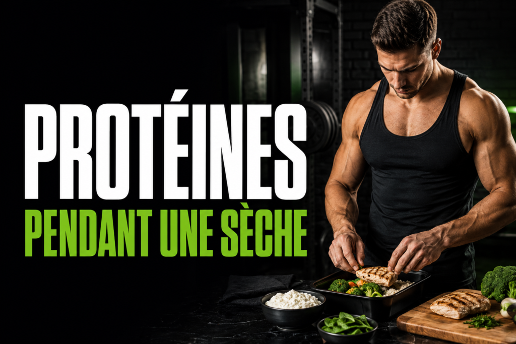 Athlète préparant un repas riche en protéines pendant une sèche