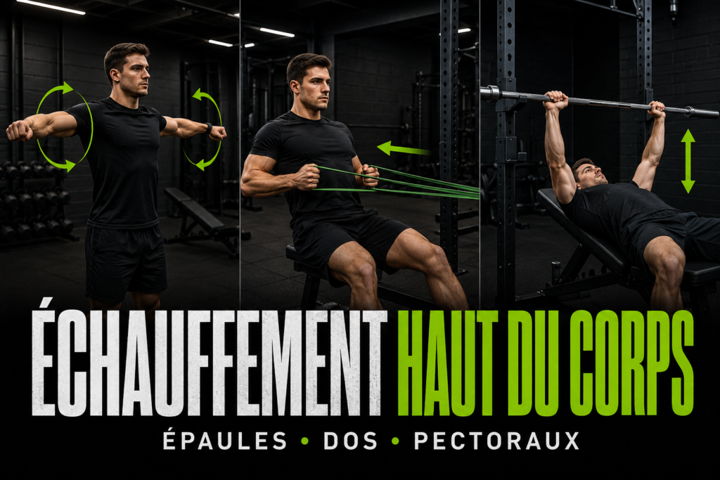 Échauffement du haut du corps avant une séance de musculation