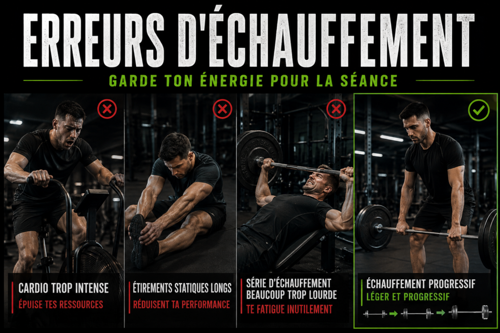 Erreurs fréquentes pendant l’échauffement en musculation