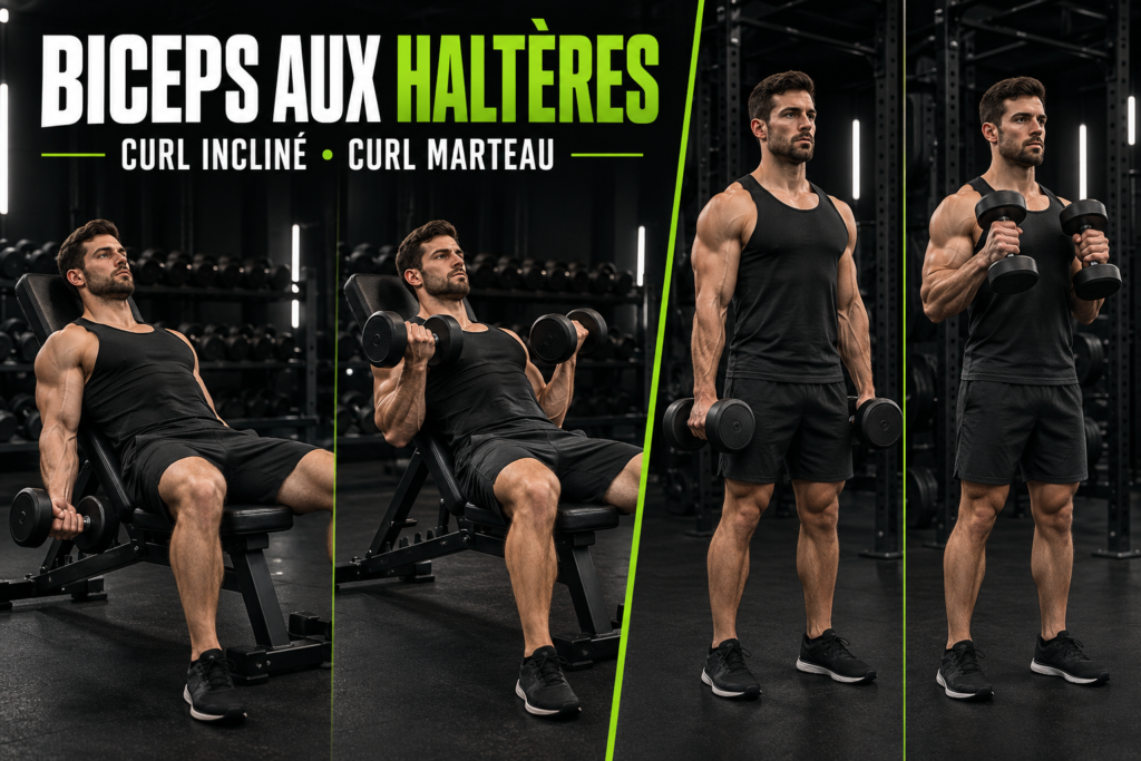 exercice biceps avec haltères